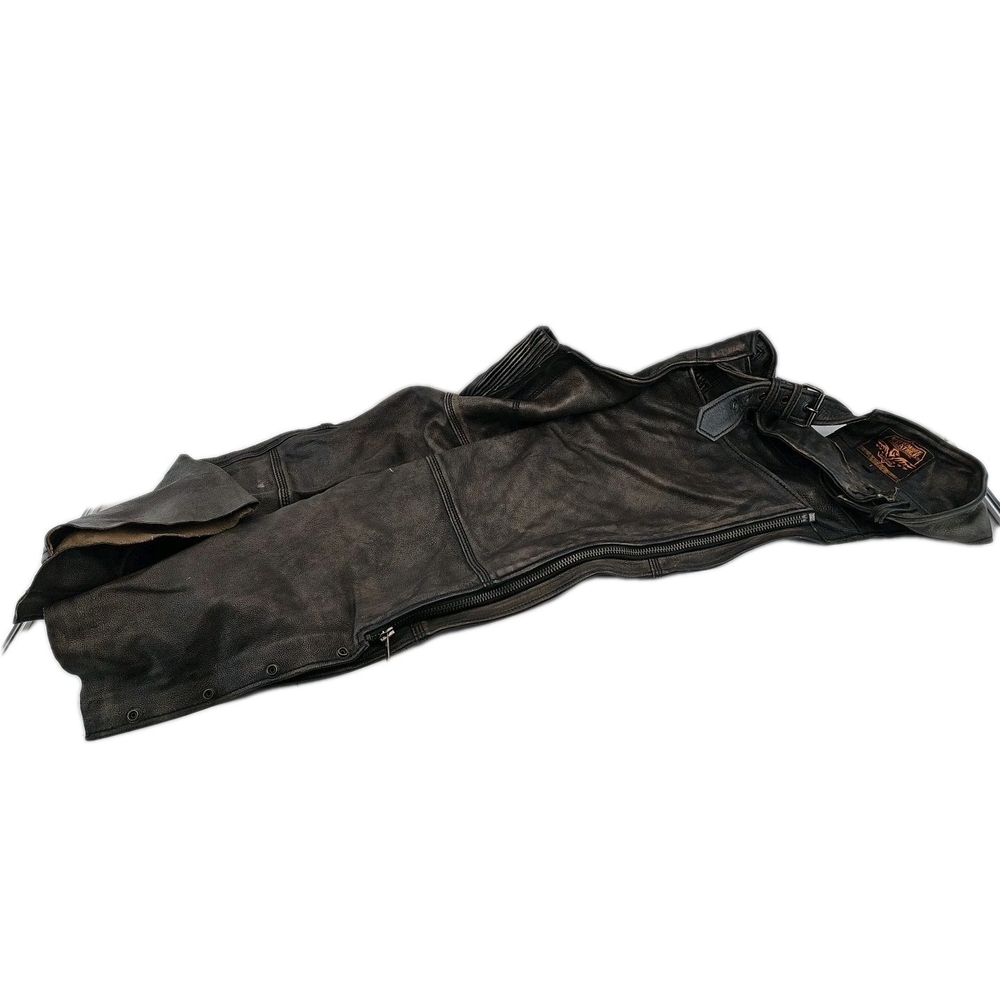Milwaukee Leather Motorcycle Chaps Size Large Dark Brown